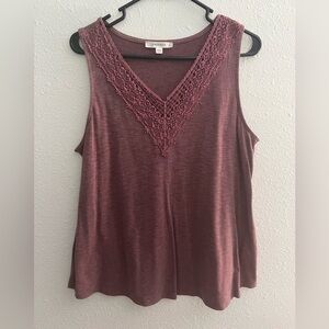 Emerald Pink Embellished Relaxed Tank Top